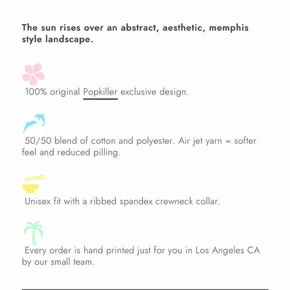 Popkiller Vaporwave Sunrise Tee- Small - Picture 2 of 5